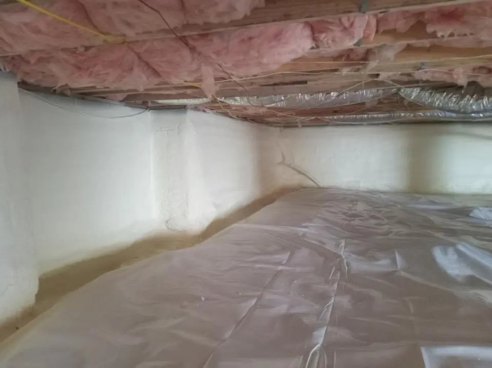 Crawl space encapsulation with closed-cell spray foam for Roof Maintenance in Maplewood